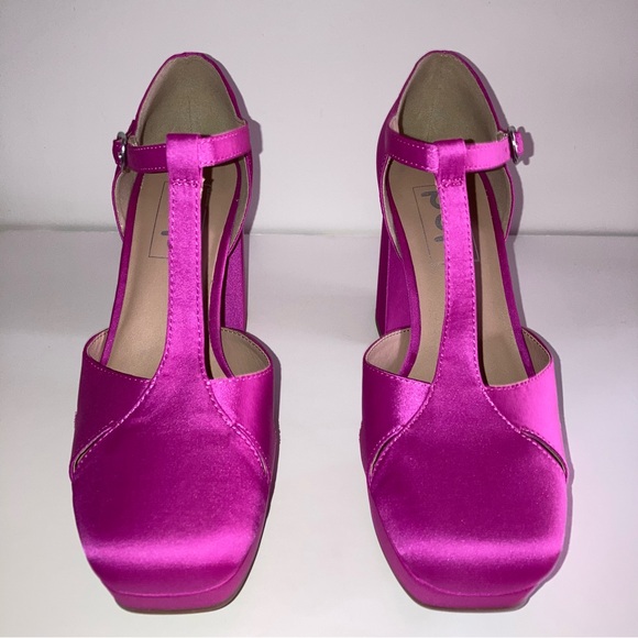 NIB Pop Westerly Barbie Hot Pink Satin Heels NEW Valentines Day Y2K Retro Shoes - Picture 4 of 17